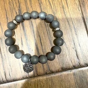 Rustic cuff silver Druzy drusy bracelet